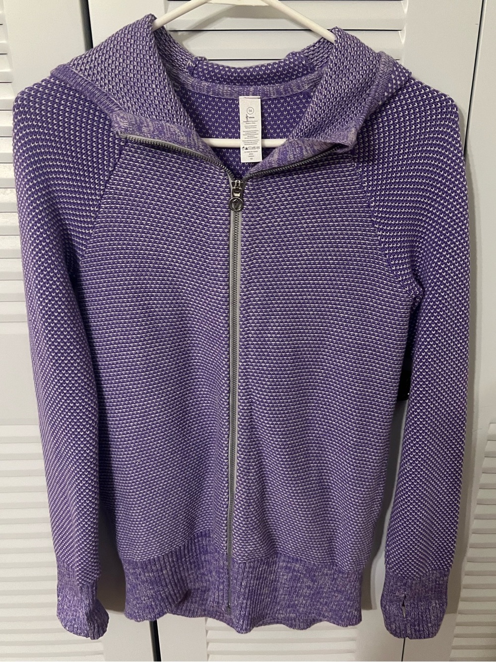 Ivivva Lavender Zip-Up Hooded Cardigan girls size 14